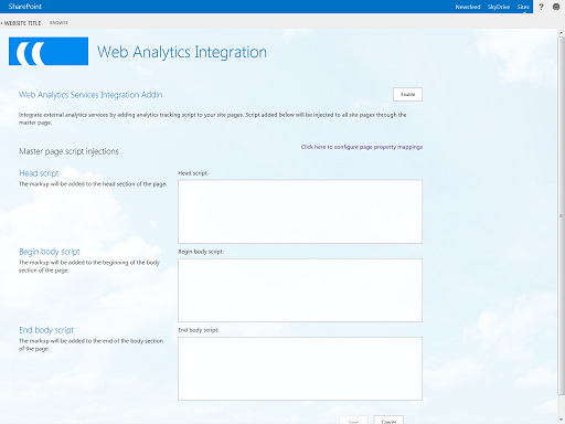 SharePoint Web Analytics Integration